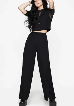Thora Embroidered Front Split Tailored Trouser