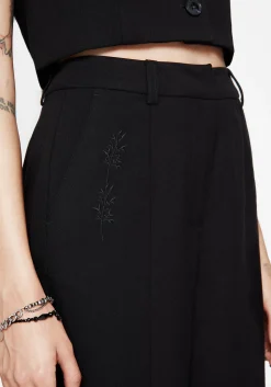 Thora Embroidered Front Split Tailored Trouser
