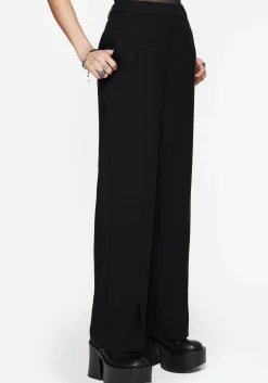 Thora Embroidered Front Split Tailored Trouser