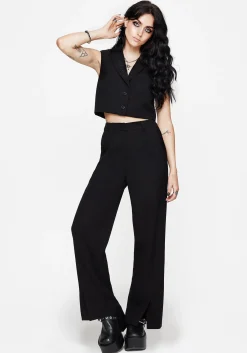 Thora Embroidered Front Split Tailored Trouser