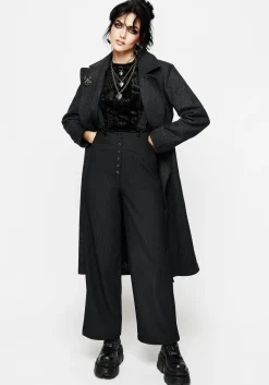 Tilda High Waist Wide Leg Pinstripe Suspender Trousers