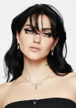 Tooth Charm Hoop Earrings