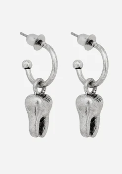 Tooth Charm Hoop Earrings