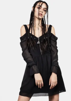 Triquetra Zip Chiffon Mini Dress