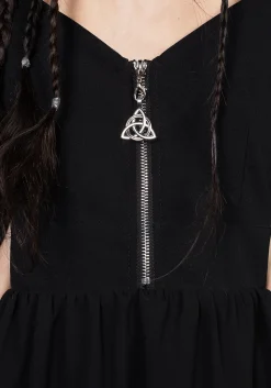 Triquetra Zip Chiffon Mini Dress