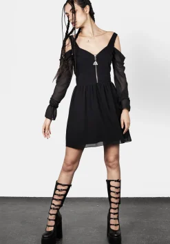 Triquetra Zip Chiffon Mini Dress