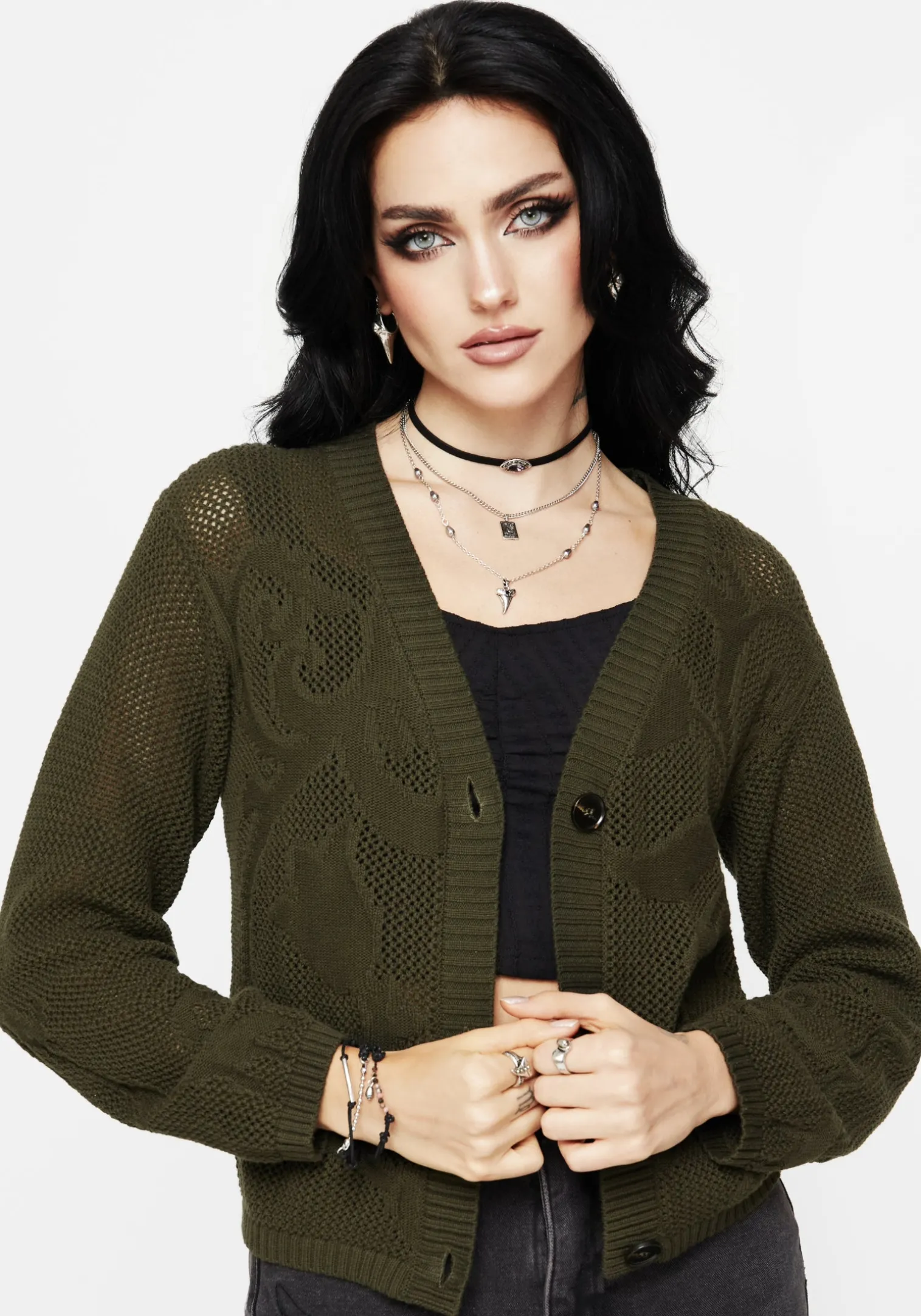Tulip Jacquard Knit Cardigan