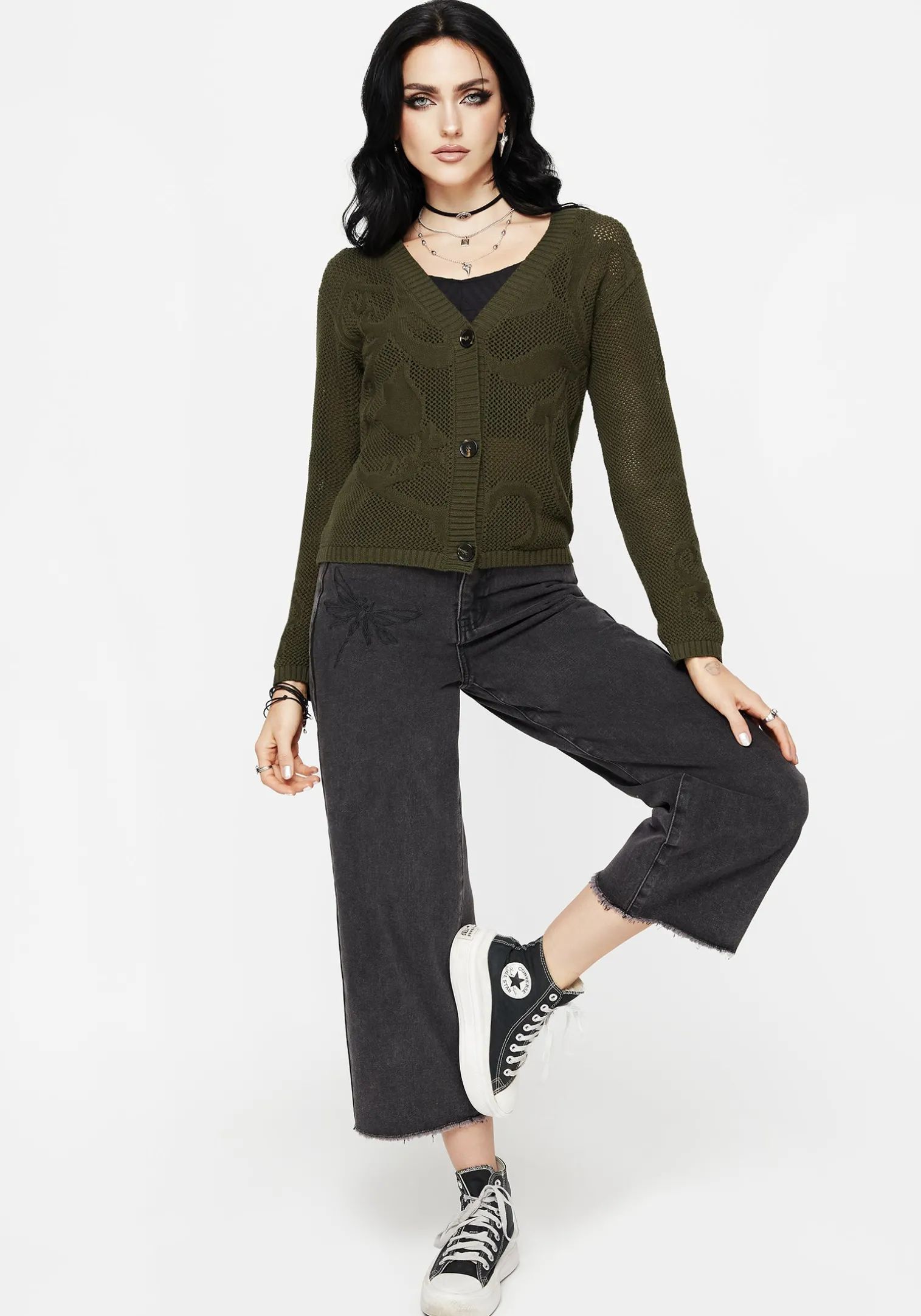 Tulip Jacquard Knit Cardigan