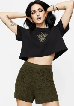 Tulip Jacquard Knit Shorts