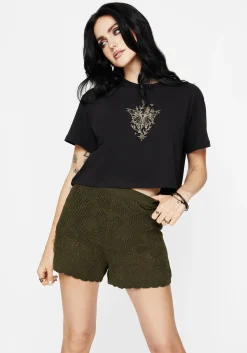 Tulip Jacquard Knit Shorts