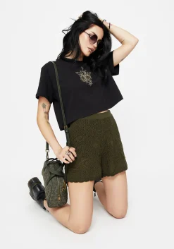 Tulip Jacquard Knit Shorts