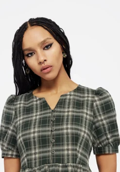 Tulisa Check Button Up Mini Dress