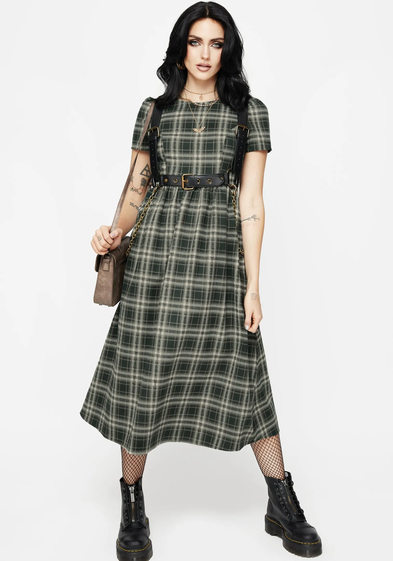 Tulisa Check Midi Dress