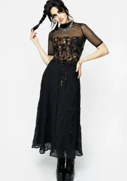 Underworld Cotton Lace Up Corset Top