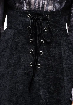 Valar Lace Up Midi Pinafore Dress