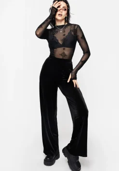 Valeria Velour Wide Leg Trousers