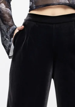 Valeria Velour Wide Leg Trousers