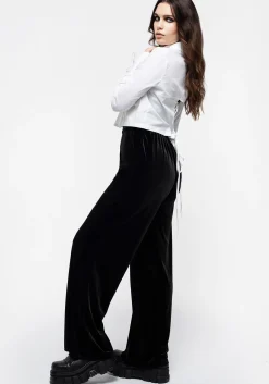 Valeria Velour Wide Leg Trousers