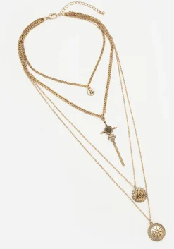Valkyrie Layered Rune Choker Necklace - Gold