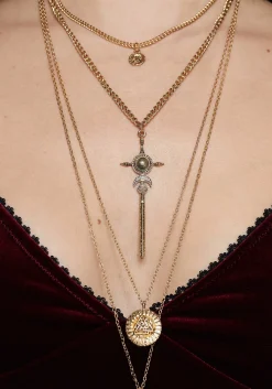 Valkyrie Layered Rune Choker Necklace - Gold
