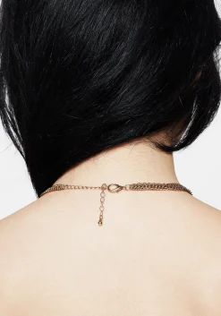 Valkyrie Layered Rune Choker Necklace - Gold