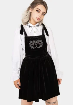 Vampyrum Bat Embroidered Mini Pinafore Dress