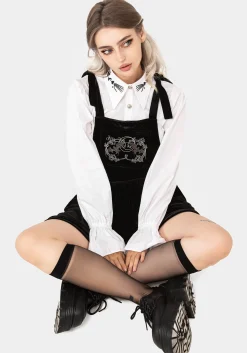 Vampyrum Bat Embroidered Mini Pinafore Dress