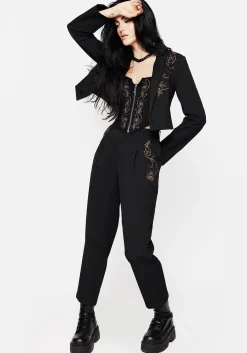 Vanitas Thorn Embroidered Tapered Trousers