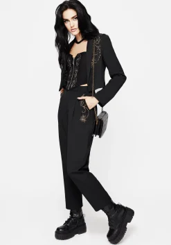 Vanitas Thorn Embroidered Tapered Trousers