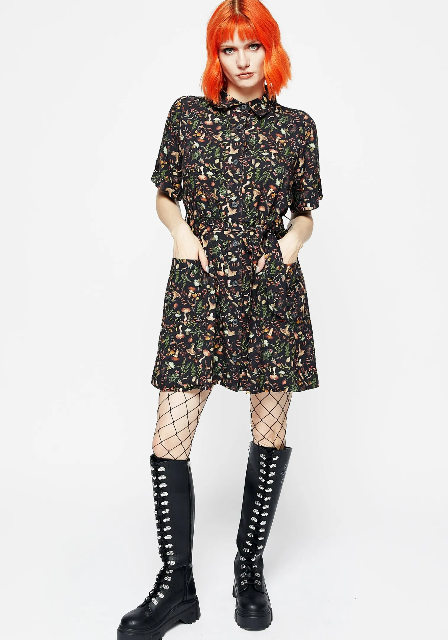 Vasilisa Short Sleeve Mini Shirt Dress