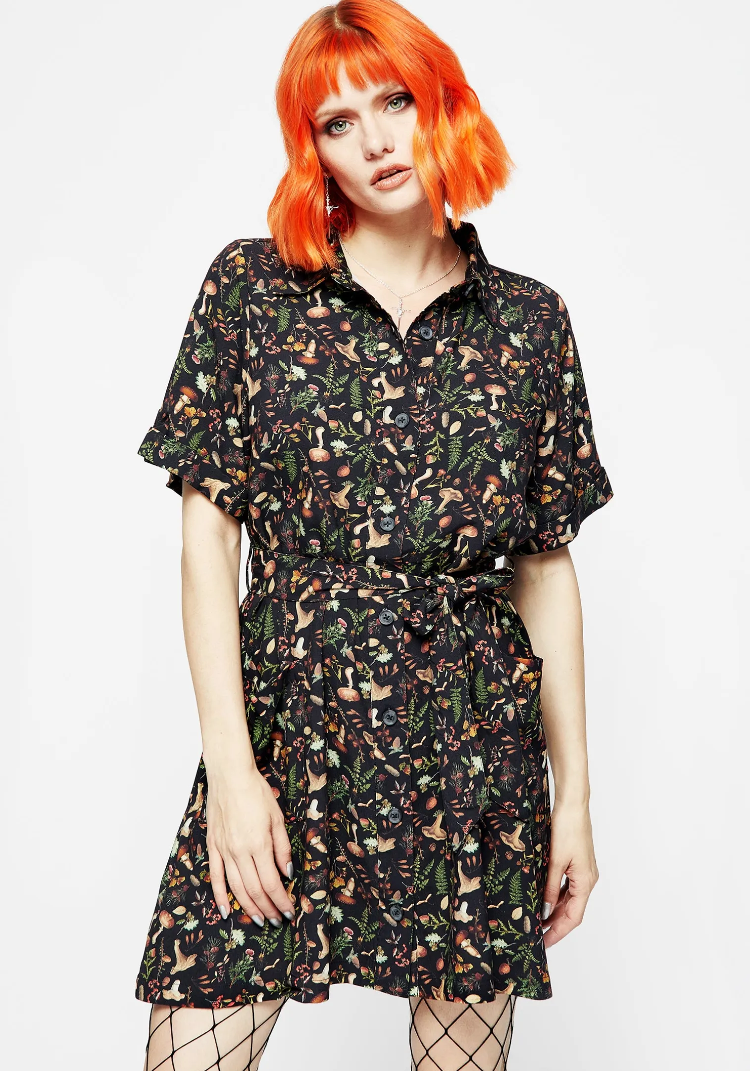 Vasilisa Short Sleeve Mini Shirt Dress