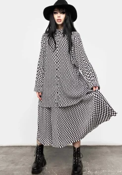 Vaudeville Pleat Shirt Dress