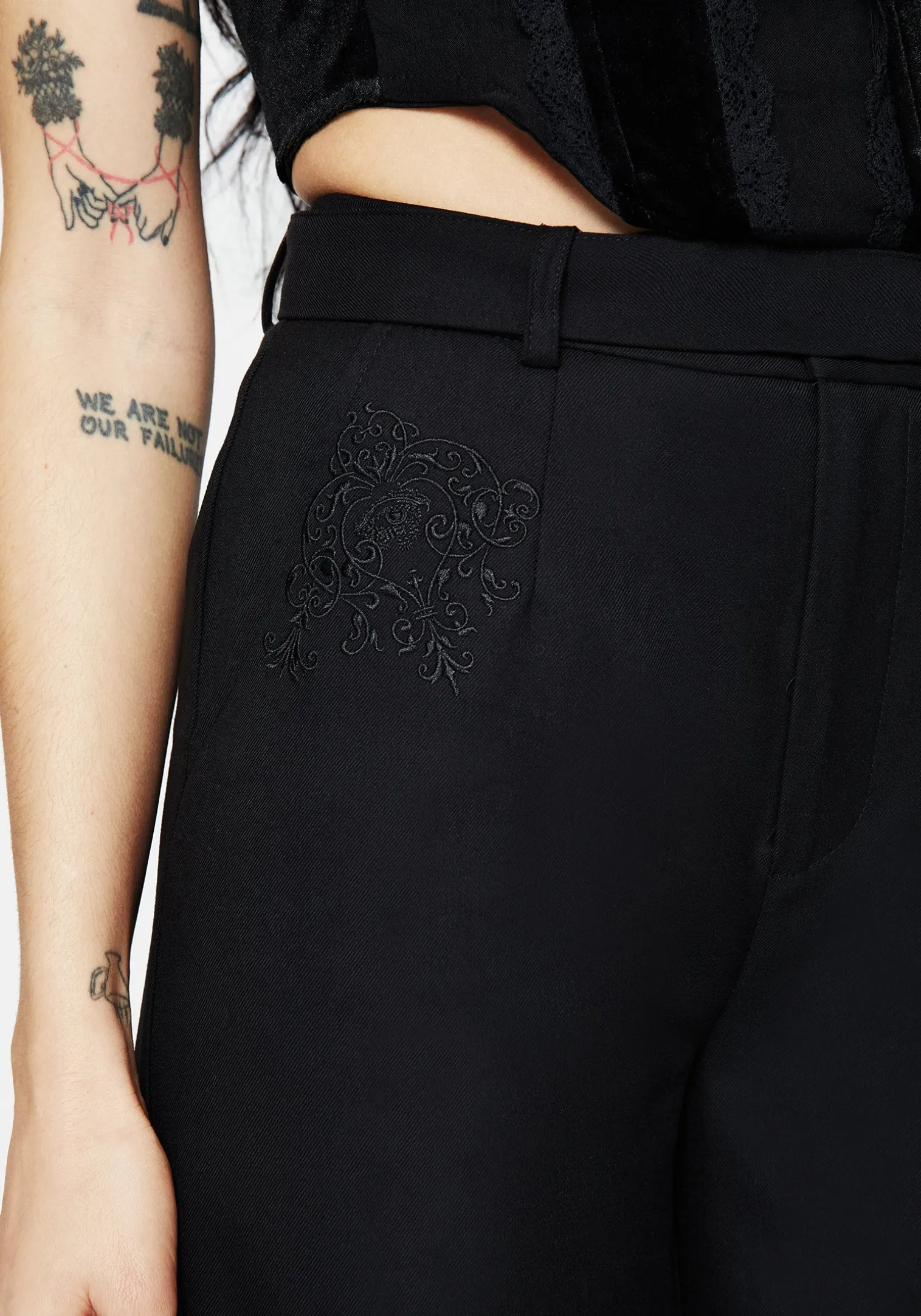 Vault Tie Waist Tailored Flare Trousers