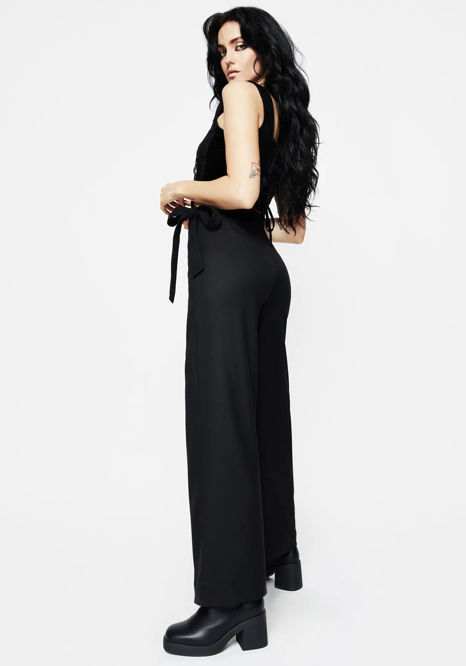 Vault Tie Waist Tailored Flare Trousers