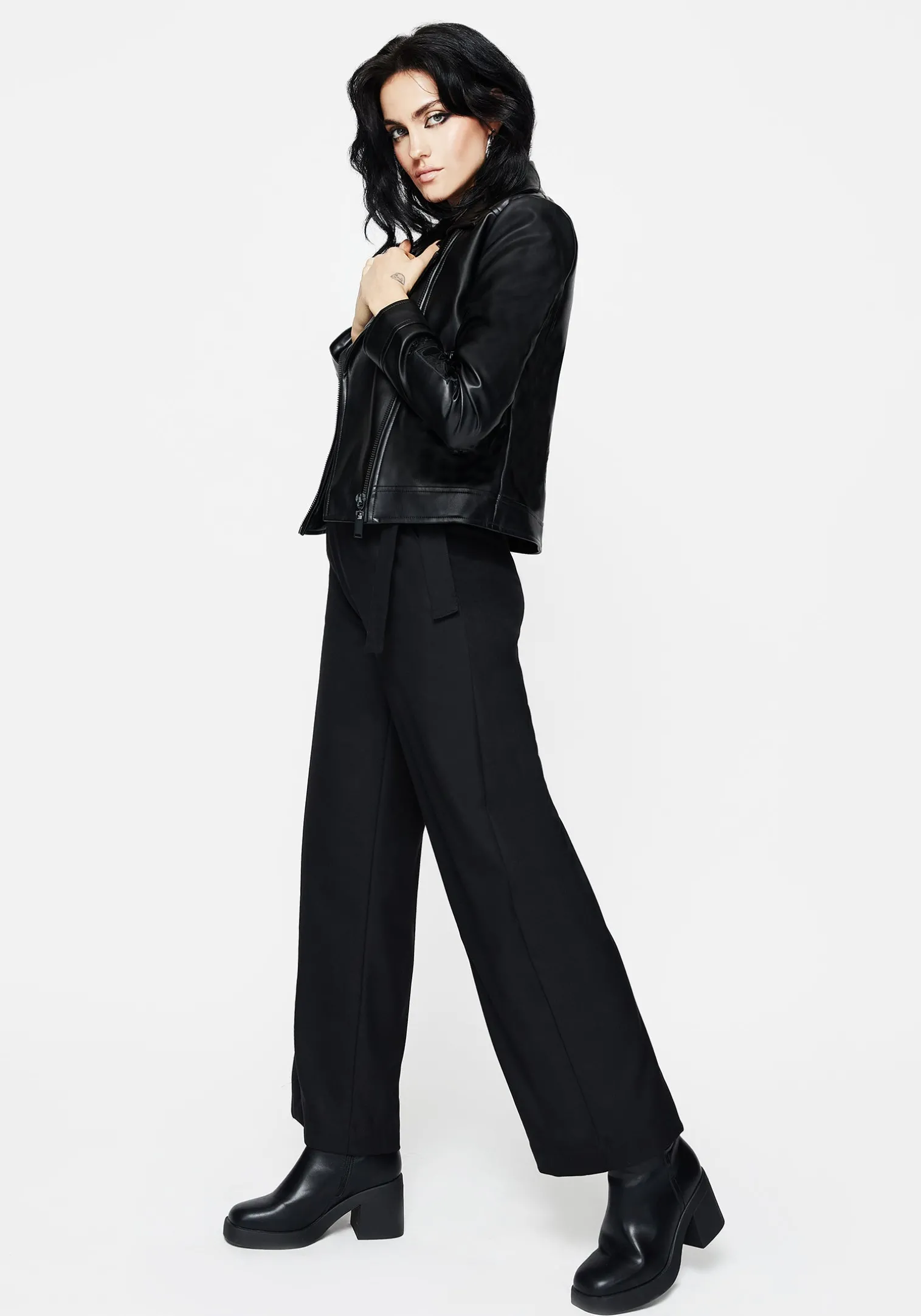 Vault Tie Waist Tailored Flare Trousers