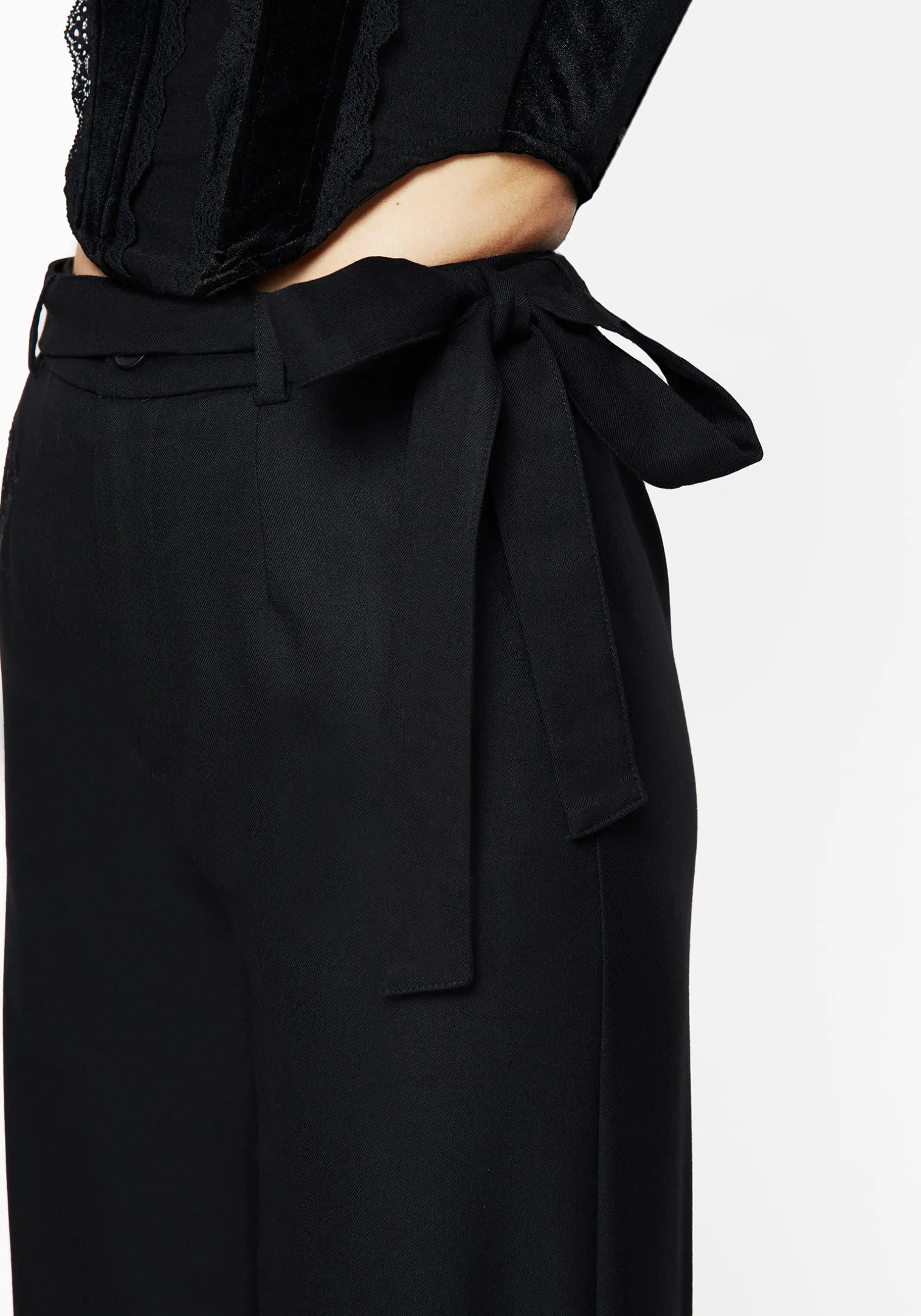 Vault Tie Waist Tailored Flare Trousers