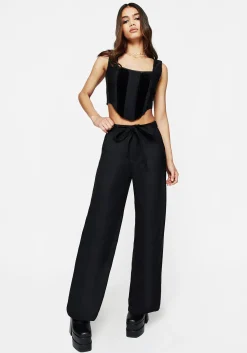Vault Tie Waist Tailored Flare Trousers