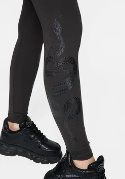 Venin Snake Athleisure Leggings - Charcoal