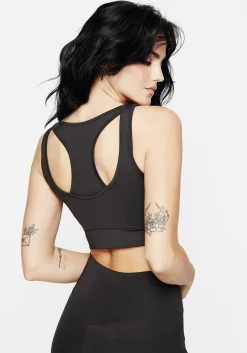 Venin Snake Racerback Athleisure Bra - Charcoal