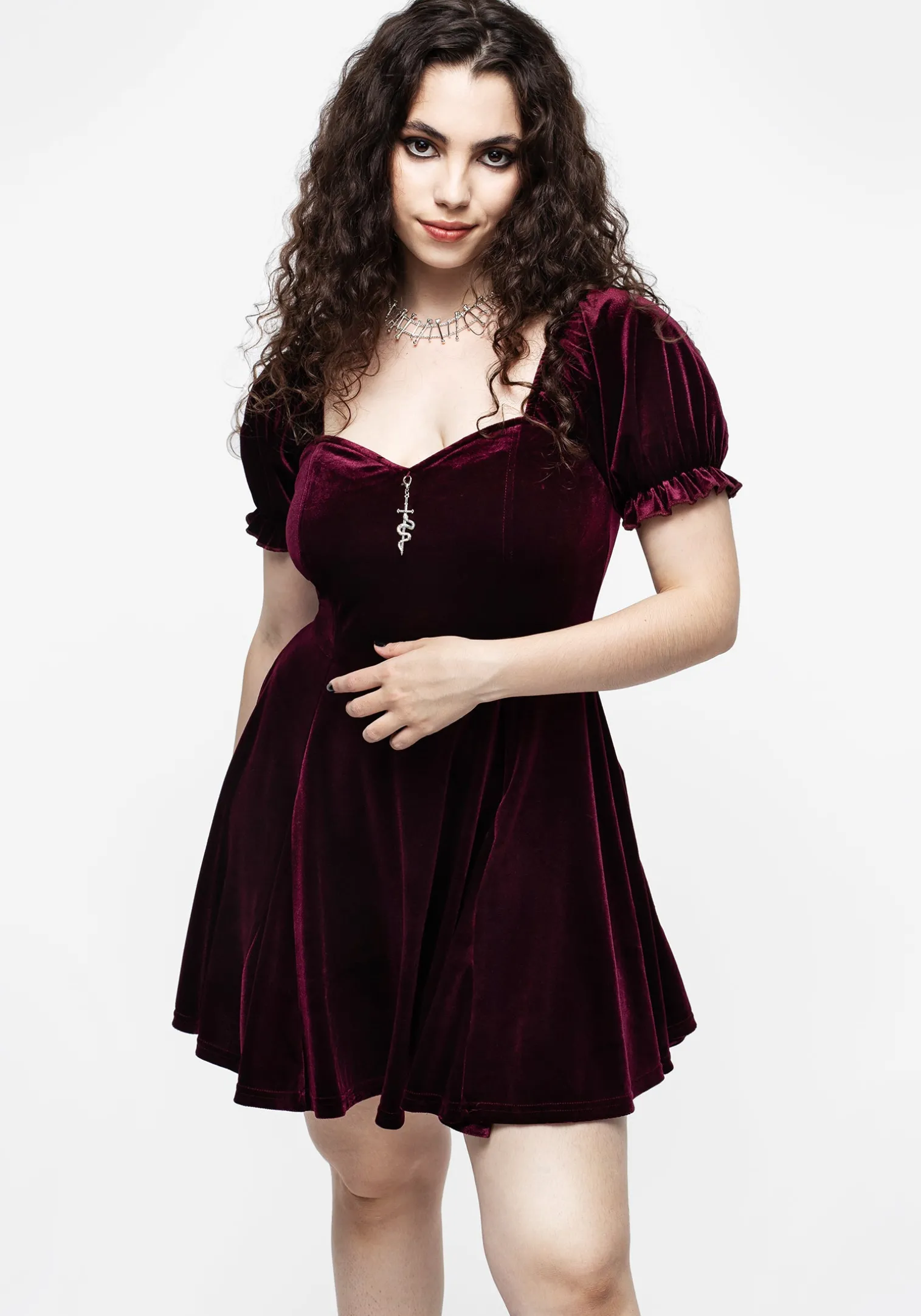 Veniri Corset Mini Dress - Wine