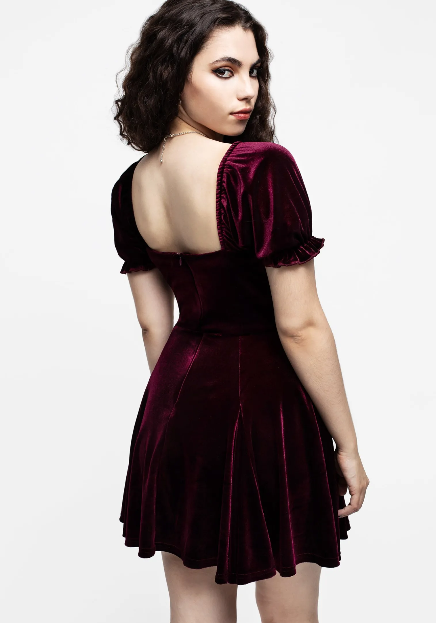 Veniri Corset Mini Dress - Wine