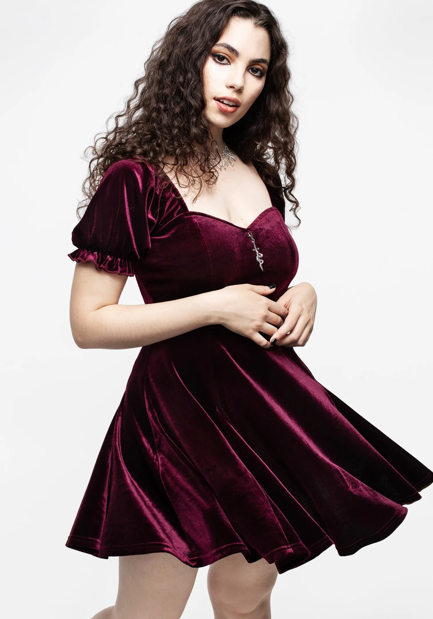 Veniri Corset Mini Dress - Wine