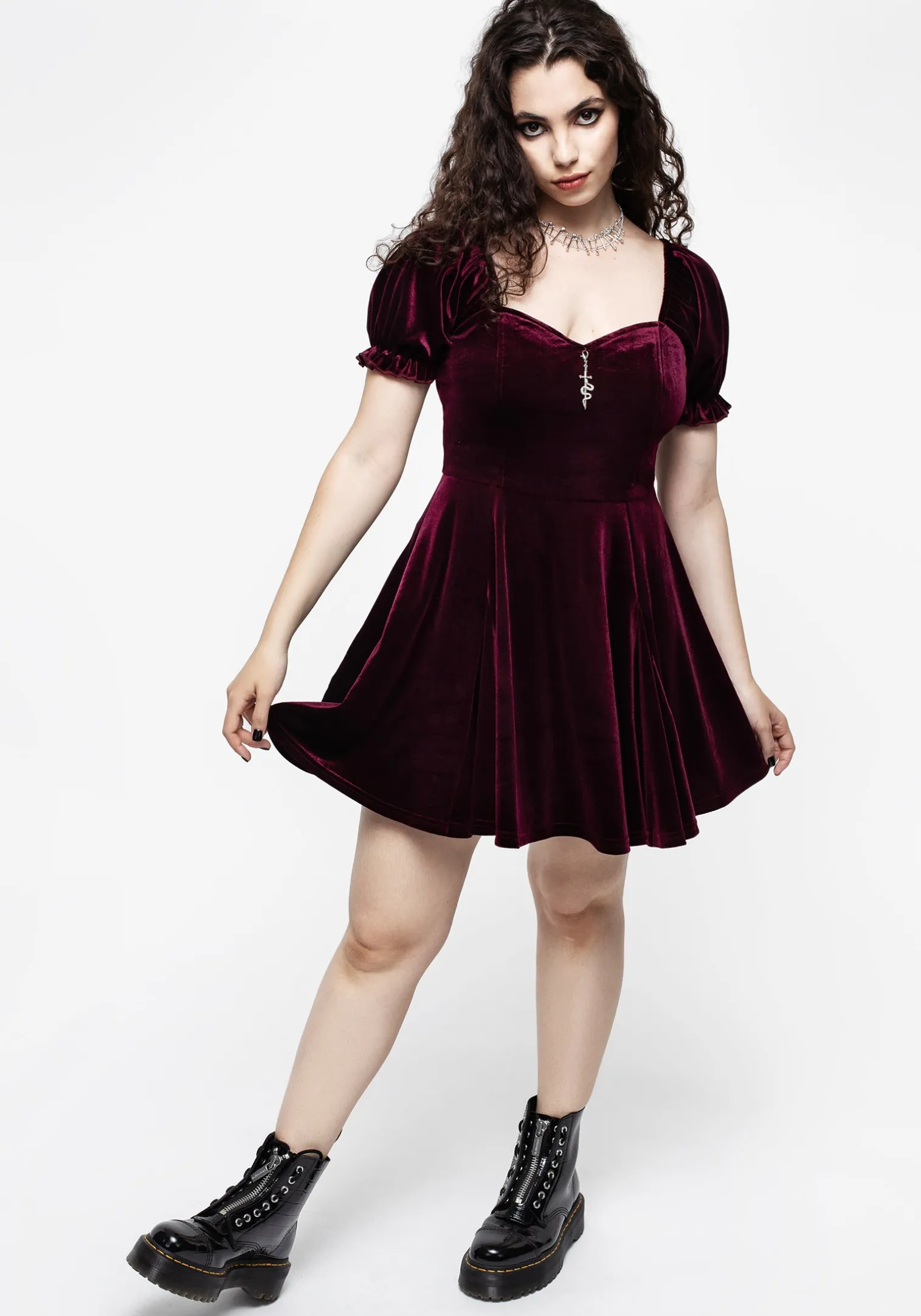 Veniri Corset Mini Dress - Wine