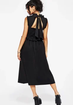 Veronica Cotton Smocked Bodice Bow Detail Midi Dress