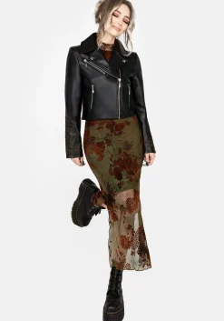 Vervain Embroidered Faux Leather Biker Jacket