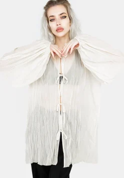 Villain Textured Blouse - White