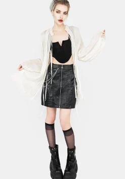 Villain Textured Blouse - White