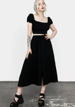 Vine Textured Midi Skirt
