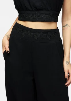 Vine Textured Wide Leg Trouser