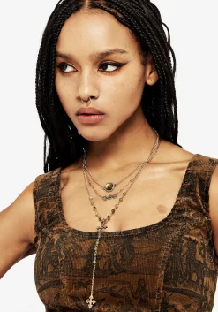 Viridity Layered Gem Multichain Necklace